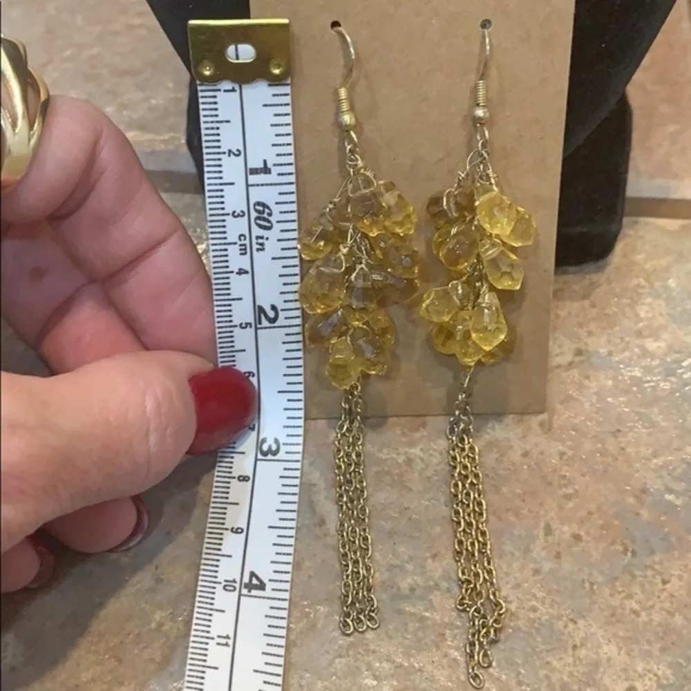 💐5/25 long tassel faceted glass bead dangle - Picture 7 of 7